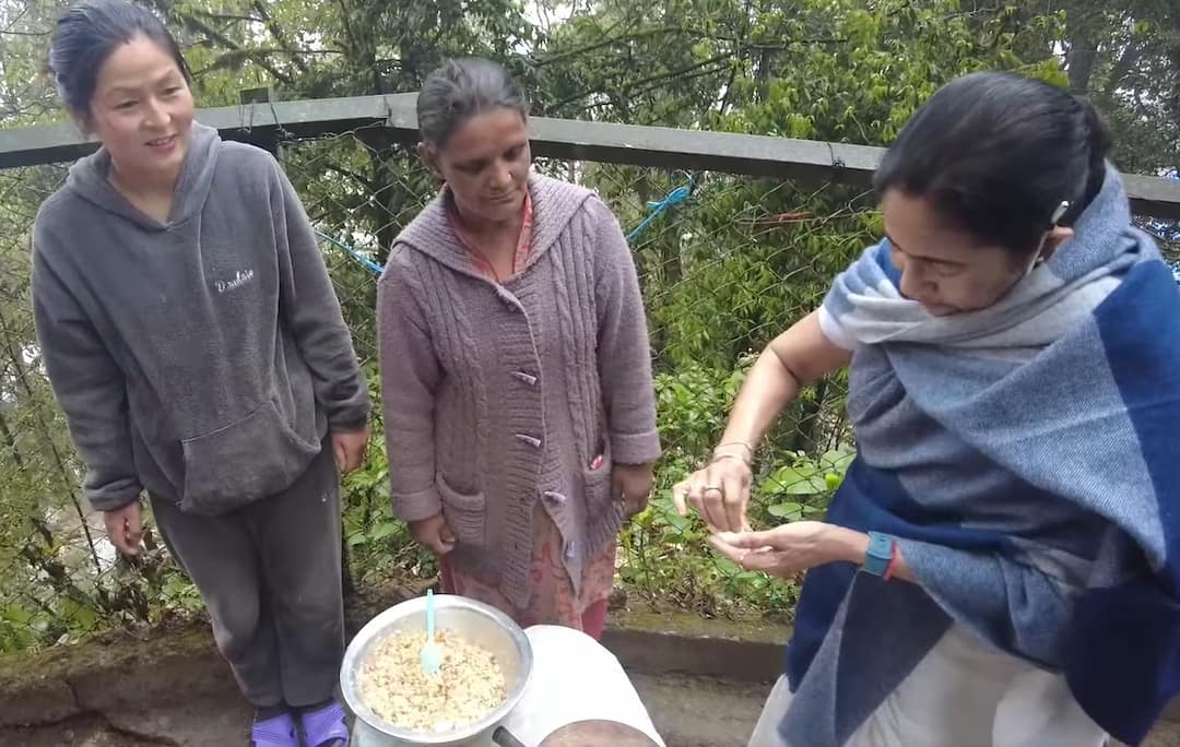 Mamata Banejee making momo in darjeeling north bengal Mamata Banerjee: মোমো বানালেন মমতা, দার্জিলিংয়ে নিজের হাতেই বানালেন এই জনপ্রিয় ডিশ