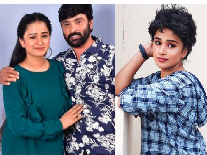 Snehan's wife Kannika Ravi's hairstyle shocks netizens Kannika Ravi: அந்த நீளக்கூந்தல் எங்கே? சினேகன் மனைவிக்கு என்னாச்சு? ரசிகர்கள் ஷாக்!
