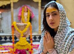 Sara Ali Khan Visits Gujarat's Nageshvara Jyotirlinga Temple With Co-Star Vikrant Massey Amid 'Gaslight' Shoot