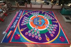 In Pics : डोंबिवली गणेश मंदिराच्या आवारात साकारली महारांगोळी