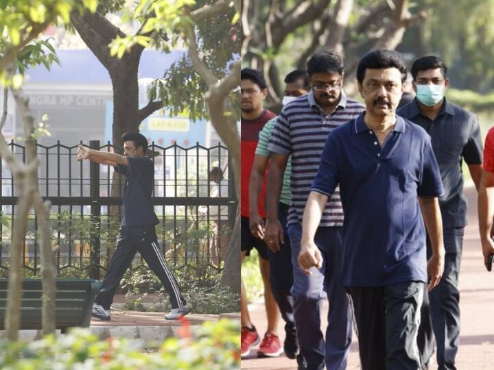 TAMILNADU CM MK Stalin Morning walk in Nehru park pics goes viral on internet Watch Video : டெல்லி போனாலும் தொடரும்  வாக்கிங்!! நடு நடுவே செல்ஃபி.. நேரு பார்க்கில் முதல்வரின் நடைபயிற்சி!