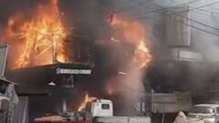 Lucknow: स्टेशनरी की दुकान में लगी भीषण आग,फायर ब्रिगेड ने पाया काबू |Tabadtod Khabrein