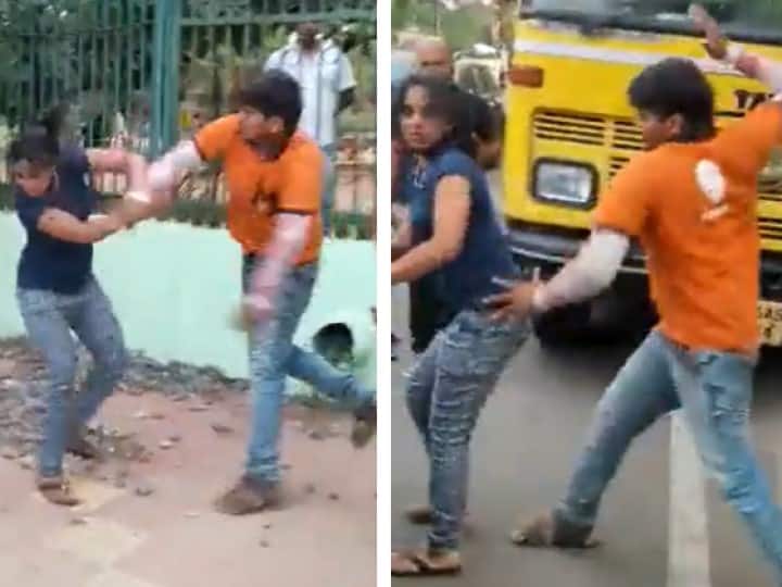 Swiggy Delivery Boy Beats Woman In Public in Bhubaneswar Swiggy Delivery Boy: వీడియో - లవర్స్ మధ్య ఫైట్, వారి మధ్యలోకి దూరి యువతిని చితకబాదిన ‘స్విగ్గి’ బాయ్