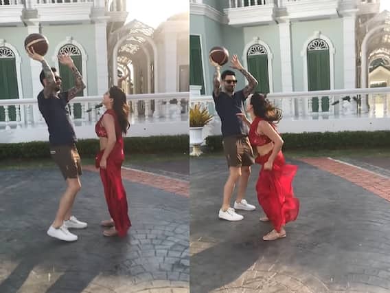 साड़ी पहन पति संग बास्केट बॉल खेलती दिखीं सनी लियोनी, वीडियो देख याद आ जाएंगे 'कुछ कुछ होता है' के 'राहुल-अंजलि'