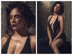 બ્લેક થાઈ હાઈ સ્લિટ ડ્રેસ પહેરીને રિચા ચઢ્ઢાએ કરાવ્યું બોલ્ડ ફોટોશુટ, ફોટોમાં જુઓ રિચાનો હોટ અંદાજ