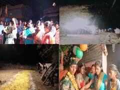 PHOTO : प्रशिक्षण पूर्ण करुन फौजी सूनबाई गावात, फटाक्यांची आतषबाजी करत दणक्यात स्वागत