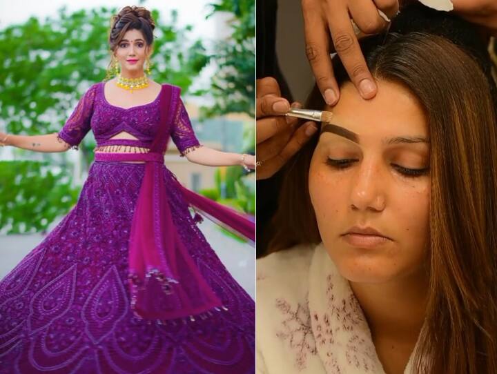 sapna choudhary shares her makeup video on instagram see her glamm look शो से पहले मेकअप रूम में कैसे तैयार होती हैं सपना चौधरी, वीडियो में एक-एक स्टेप को अच्छे से दर्शाया