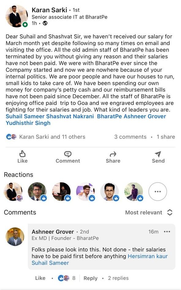 BharatPe Fight On LinkedIn | 'Tere Bhai Ne Saara Paisa Chura Liya': CEO Suhail Sameer To Ashneer Grover's Sister