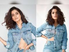 Priya Bapat : ब्यू डेनिम अन् मेसी हेअर; प्रिया बापटचा क्लासी अंदाज