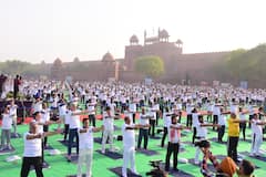 World Health Day: 'Yoga Utsav' Attracts Global Presence, Thousands Perform Yoga At Red Fort | IN PICS