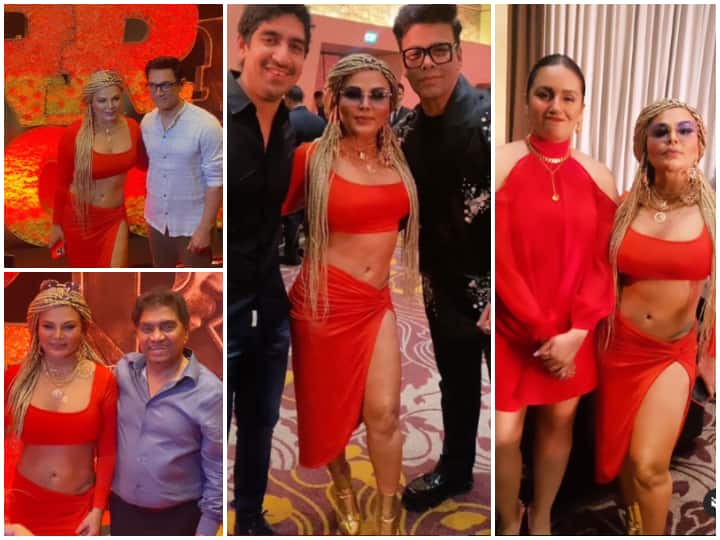 Rakhi Sawant Steals The Limelight At RRR's Success Bash In A Tangerine Outfit & Braided Hair- See Pics & Videos Rakhi Sawant Steals The Limelight At RRR's Success Bash In A Tangerine Outfit & Braided Hair- See Pics & Videos