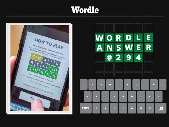 Wordle 294 Answer Today: Check Out Wordle Hints And Solution For April 9 Puzzle Wordle 294 Answer Today: Check Out Wordle Hints And Solution For April 9 Puzzle