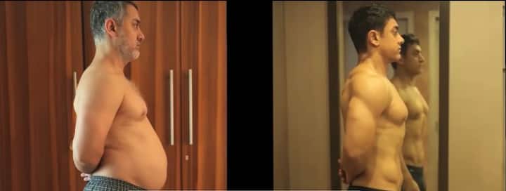 मिस्टर परफेक्शनिस्ट आमिर खान ने अपने बॉडी ट्रांसफॉर्मेशन से सभी को चौंका कर रख दिया था. उन्होंने दंगल के समय पहले वजन बढ़ाया था और उसके बाद वजन कम किया था. उन्होंने अपने बॉडी  ट्रांसफॉर्मेशन का वीडियो भी शेयर किया था. (फोटो-सोशल मीडिया)