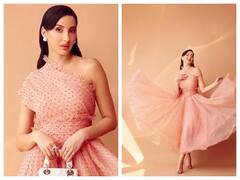 Nora Fatehi : पिंक ड्रेसमध्ये नोराचे सौंदर्य अधिक खुललं, पाहा फोटो