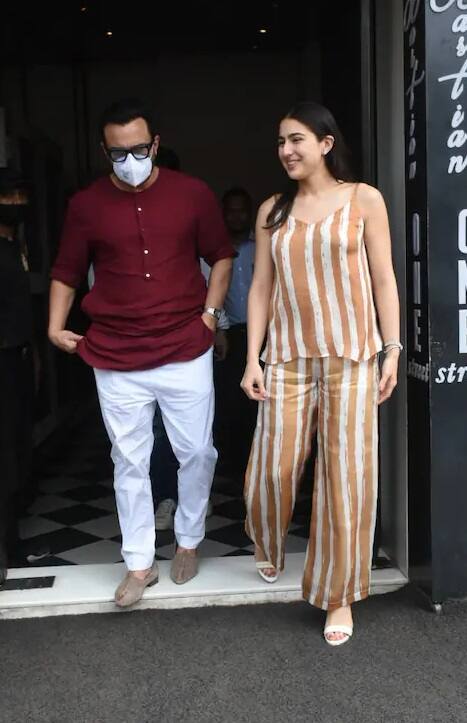 After a long time she was seen with her father Saif Ali Khan. Sara Ali Khan and her brother Ibrahim were also seen together.