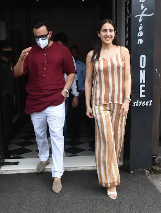 After a long time she was seen with her father Saif Ali Khan. Sara Ali Khan and her brother Ibrahim were also seen together.