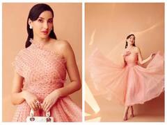 PHOTO : हँसता हुआ नूरानी चेहरा... चुलबुली नोरा फतेहीचा पिंक लूक!