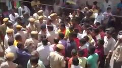 Ram Navami: People protest against police for stopping loudspeaker in Bharatpur