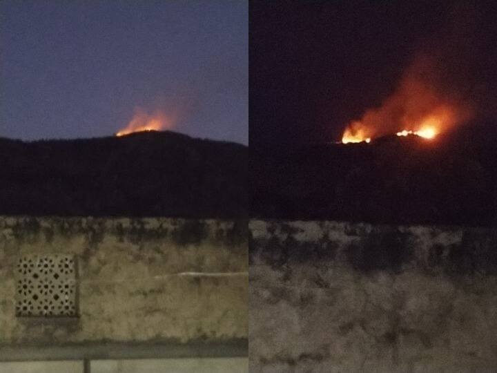 Rajasthan News: अलवर के सरिस्का बफर जोन में फिर लगी आग, जानवरों की जान पर मंडरा रहा खतरा Rajasthan News: Fire breaks out on hill of sariska buffer zone in Alwar ann Rajasthan News: अलवर के सरिस्का बफर जोन में फिर लगी आग, जानवरों की जान पर मंडरा रहा खतरा