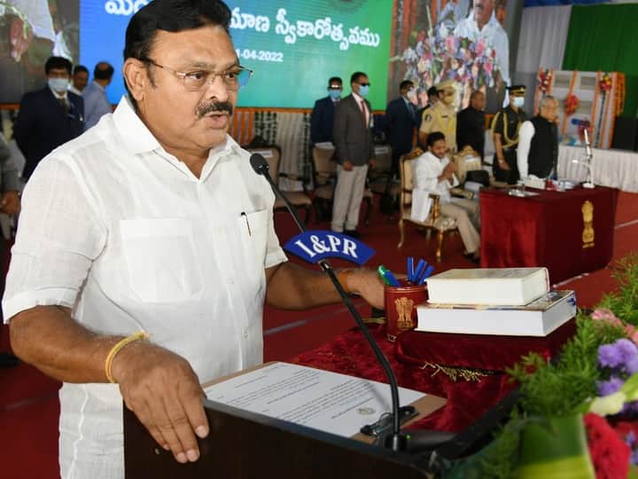 Minister Ambati Rambabu, a senior YSRCP leader from Sattenapalli constituency Swearing-in as Cabinet Minister. (Image: ABP Desam)