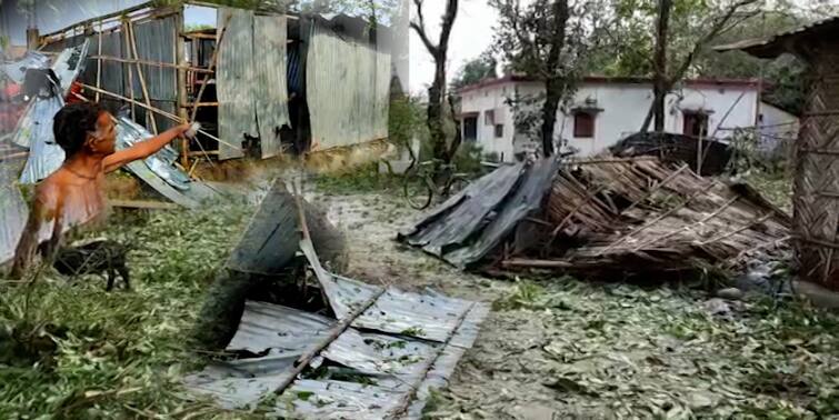 Rain and hailstorm in Uttar Dinajpur and Cooch Behar, Higher Secondary examinees are in trouble as books damaged Uttar Dinajpur: ইসলামপুরে ঝড় ও শিলাবৃষ্টিতে ব্যাপক ক্ষয়ক্ষতি, বইখাতা ভিজে যাওয়ায় সমস্যায় উচ্চ মাধ্যমিক পরীক্ষার্থীরা