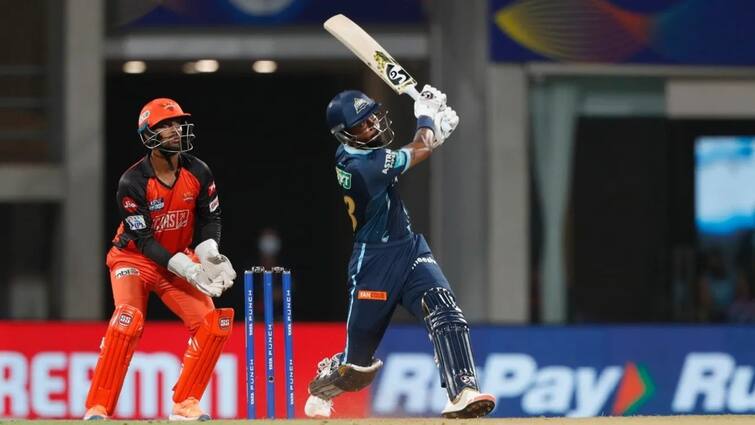 IPL 2022 GT given target of 163 runs against SRH in Match 21 at DY Patil Stadium SRH vs GT, 1 Innings Highlight: कर्णधार हार्दिकचं 'अंडर प्रेशर अर्धशतक', गुजरातचं हैदराबादसमोर 163 धावांचे आव्हान