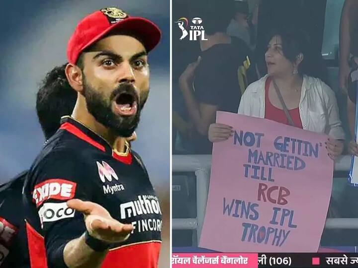 IPL 2022, CSK vs RCB: will not marry until RCB won the IPL trophy, beautiful girl waved poster during match CSK vs RCB: ஜெயிச்சாதான் கல்யாணம் பண்ணிப்பேன்.. வைரலாகும் ஆர்.சி.பி ரசிகையின் போஸ்டர்