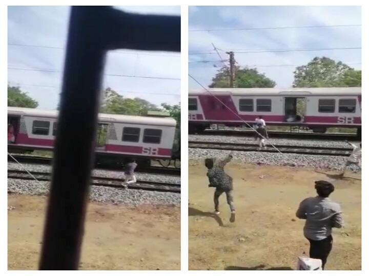 பெரம்பூரில் பச்சையப்பன் கல்லூரி மாணவர்கள் சென்ற ரயில் மீது கற்களை எறிந்த மாநிலக்கல்லூரி மாணவர்கள்