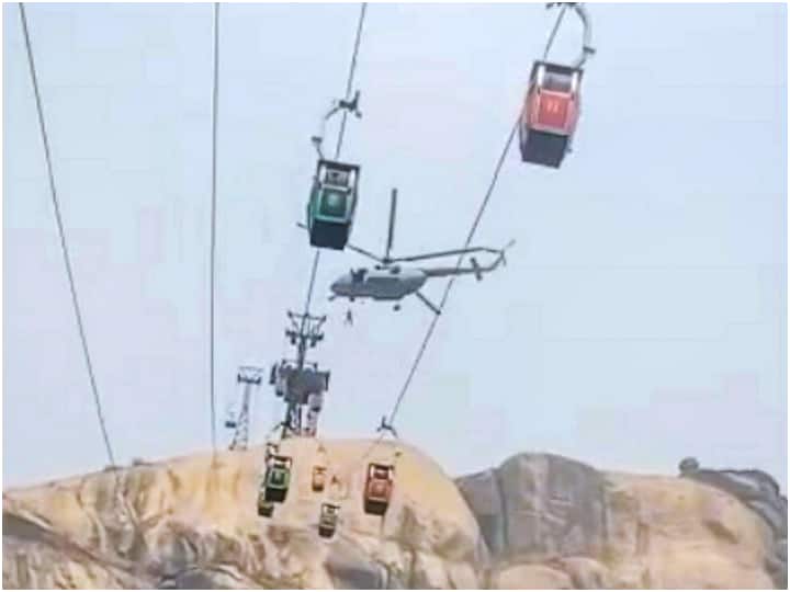 Jharkhand Ropeway accident updates 15 people stranded in Deoghar rescues operations continue