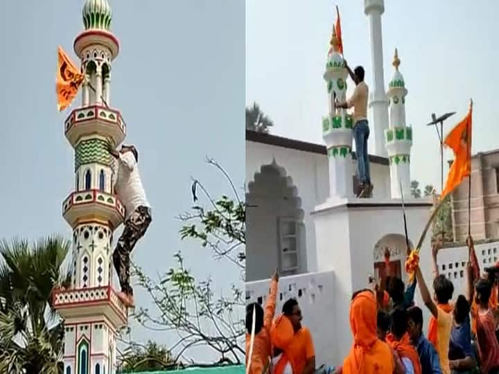 Saffron flag was forcibly hoisted on the mosque during Ram Navami in Muzaffarpur, police took action ann Bihar Crime: मुजफ्फरपुर में रामनवमी के दौरान मस्जिद पर जबरदस्ती फहराया गया भगवा झंडा, पुलिस ने की कार्रवाई