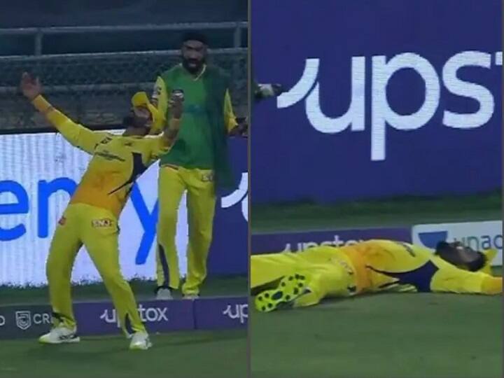 IPL 2022 RCB vs CSK match Ravindra Jadeja took Super catch of Dinesh Karthik Video: सामना पलटवत होता दिनेश कार्तिक, पण तितक्यात जाडेजाने घेतला अफलातून झेल, जड्डूचं सेलिब्रेशन पाहाच!