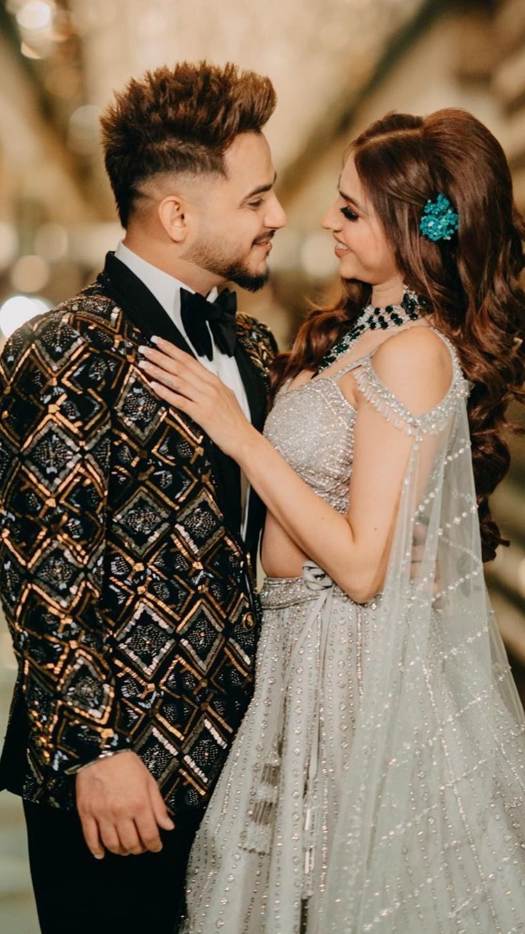 Trending Color! Brides in Grey Wedding Outfits look Shinier than the Stars  | Wedding dresses men indian, Engagement dress for groom, Couple wedding  dress