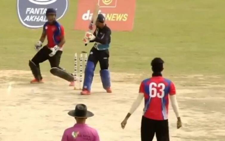 malaysia cricketer virandeep singh getting 6 wickets in 6 balls in nepal pro club t20 championship અદભૂત ક્રિકેટઃ 22 વર્ષના યુવા બૉલરે એક જ ઓવરના છ બૉલમાં છ વિકેટ ઝડપી, વીડિયો વાયરલ
