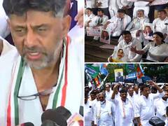 Karnataka Congress Protests Demanding BJP To Terminate Minister Eshwarappa - IN PICS