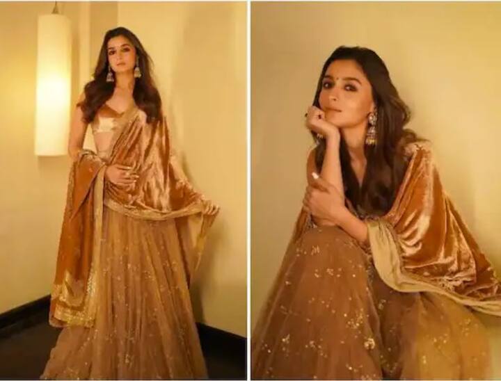 ਬਲੂ ਕਲਰ ਵੀ ਆਲੀਆ ਨੂੰ ਕਾਫੀ ਸੂਟ ਕਰਦਾ ਹੈ। ਖੁੱਲ੍ਹੇ ਵਾਲ, ਵੱਡੇ -ਵੱਡੇ ਝੁਮਕੇ ਅਤੇ ਮੱਥੇ 'ਤੇ ਇਕ ਛੋਟੀ ਜਿਹੀ ਕਾਲੀ ਬਿੰਦੀ ਆਲੀਆ ਦੀ ਖੂਬਸੂਰਤੀ ਨੂੰ ਹੋਰ ਵਧਾ ਰਹੀ ਹੈ। ਆਲੀਆ ਦਾ ਲੁੱਕ ਕਾਫੀ ਆਕਰਸ਼ਕ ਲੱਗ ਰਿਹਾ ਹੈ