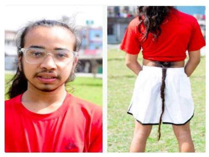 This Nepal teen has a 70 cm hairy tail locals say he is reincarnation of Lord Hanuman அடிமுதுகில் வளரும் முடி… உண்மையிலேயே ஒரு வால் பையன்.. ஆஞ்சநேயர் அவதாரம் என கிளம்பிய பரபரப்பு
