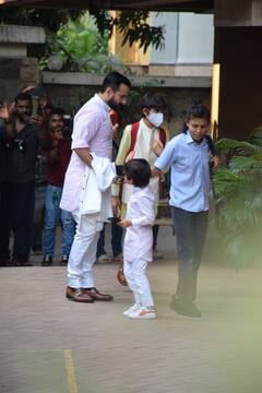 मामा Ranbir Kapoor की शादी में नवाबी स्टाइल में तैयार होकर पहुंचे थे तैमूर, पिता सैफ अली खान की लगे हुबहू कॉपी