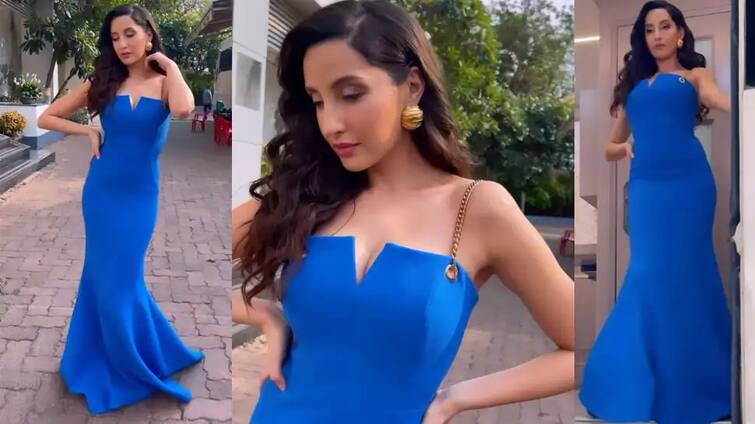 Dancer Nora Fatehi wear body tight uncomfortable gown, video viral એકદમ ટાઇટ ગાઉન પહેરીને શૉમાં પહોંચી આ હૉટ એક્ટ્રેસ, તો થઇ ગઇ ટ્રૉલ, વીડિયો વાયરલ