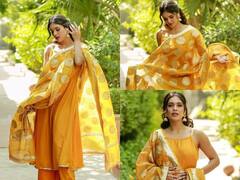 Neha Malik Photos: भोजपुरी एक्ट्रेस Neha Malik ने फिर दिखाया देसी लुक, पीले सूट में लगाया ग्लैमरस का तड़का