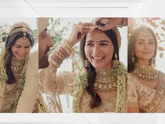 PHOTO : हातात चुडा, गळ्यात महाराणी हार; आलिया भटचा खास नववधू साज