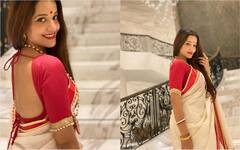 લાલ બિંદી અને ટ્રેડિશનલ બંગાળી લૂકમાં દેખાઈ ભોજપુરી ક્વીન મોનાલિસા, જુઓ ફોટો