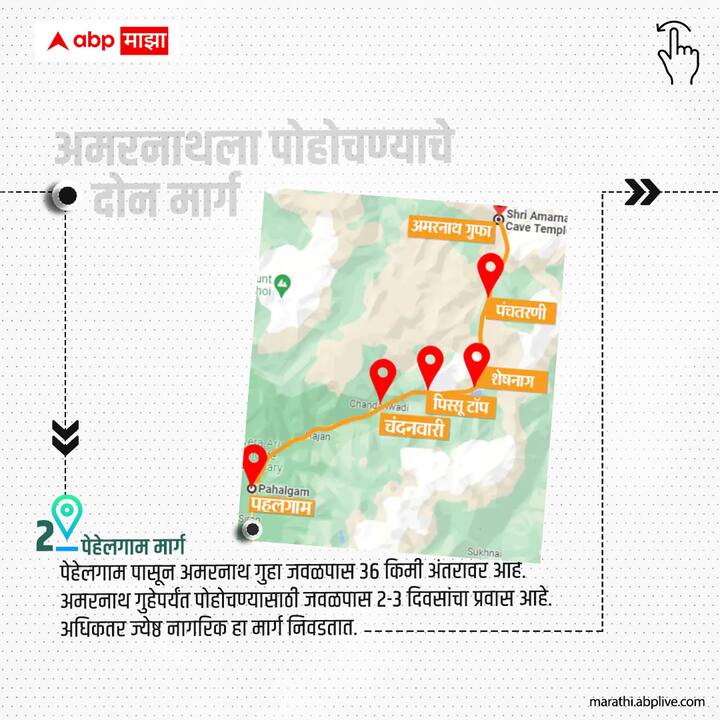 अमरनाथला पोहोचण्याचे दोन मार्ग कोणते ?