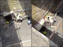 Ujjain: 40 फीट ऊंची ब्रिज से गिरी गाड़ी के उड़े परखच्चे, चालक को नहीं आई जरा भी खरोंच, लोग हैरान