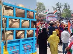 Rajasthan News: दौसा में बीजेपी सांसद की अगुवाई में मटका फोड़ आंदोलन के लिए जुटने लगे लोग, पार्टी का नहीं दिख रहा झंडा