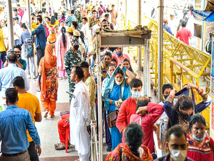 As per Hindu faith, Lord Hanuman was well-versed with the four Vedas. In photo, devotees gather to offer prayers at Hanuman Temple in New Delhi, Saturday, April 16, 2022. (PTI Photo/Shahbaz Khan)