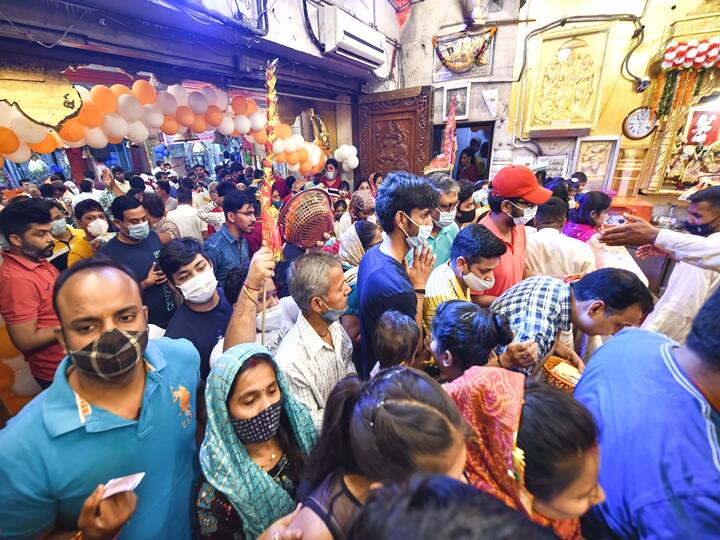 The festival of Hanuman Jayanti is celebrated to mark the birth anniversary of Lord Hanuman. In this photo, devotees gather to offer prayers at Hanuman Temple in New Delhi, Saturday. (PTI Photo/Shahbaz Khan)