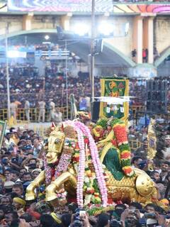 Madurai Chithirai Thiruvizha Album : கோவிந்தா... கோஷம்  முழங்க வைகை ஆற்றில் இறங்கிய கள்ளழகர்