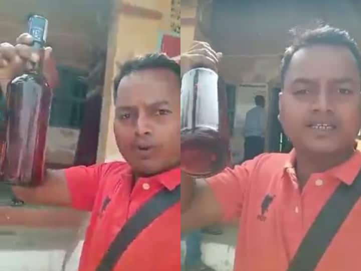 engineer reached the police station with a bottle of liquor in his hand, said this by coming facebook live ann हाथ में दारू की बोतल लिए थाने पहुंचा इंजीनियर, खोलने लगा SHO और चौकीदार के 'खेला' का पोल, फिर...
