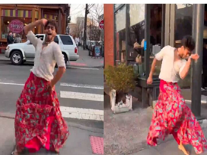 Watch video: 22-year-old Indian man wearing skirt dances on New York streets அம்மாவின் பாவாடைதான் ட்ரெஸ்..  நியூயார்க் சாலையில் ஆட்டம் போட்ட இந்திய இளைஞர்! காரணம் இதுதான்!!