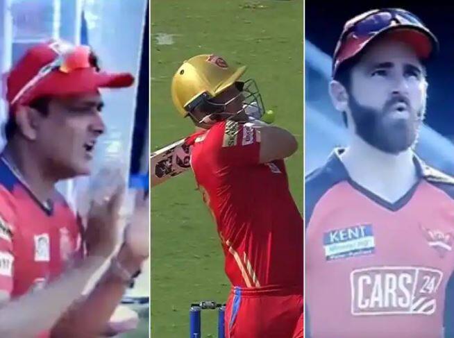 video liam livingstone hit 106 meters six against umran malik kane williamson anil kumble gave reaction   Video: ઉમરાન મલિકના બોલ પર લિવિંગસ્ટોને ફટકારી 106 મીટરની સિક્સર, વિલિયમસન અને કુંબલેએ આપ્યું આવું રિએક્શન